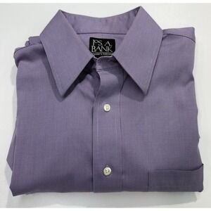Jos A Bank Traveler's Collection Dress Shirt 15.5 33 Lavender Non Iron